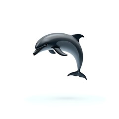 Fototapeta premium Jumping dolphin isolated on white background realistic and elegant