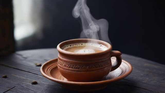 a steaming cup of masala chai indian tea video