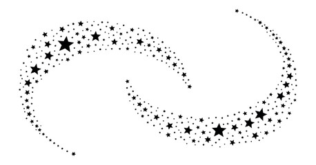 Abstract Black Star Trails Design Element for Festive Backgrounds © MOHAMMAD