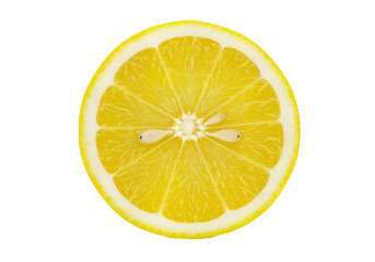 Fresh Lemon Slice with Juicy Segments Against White Background, Symbolizing Natural Freshness, Health, and Citrus Appeal