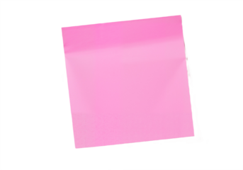 Bright Pink Sticky Note Square Isolated on White Background — Modern Office, Reminder, or Stationery Concept