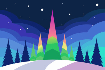 Fototapeta premium winter landscape with trees and snow