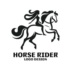 Horse Rider Vector Logo Design 