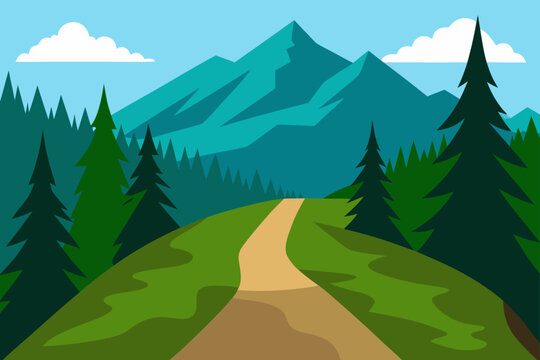 hiking trail leading into-dense alpine  fores