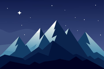 Obraz premium long exposure of night stars over icy peaks