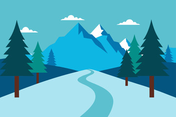 Fototapeta premium winter landscape with trees