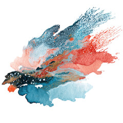 Splash of paint with blue, red and white colors