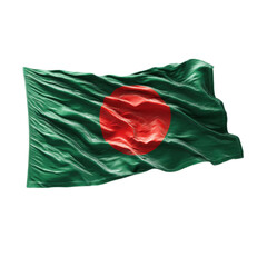 Green and red flag with a red circle in the middle
