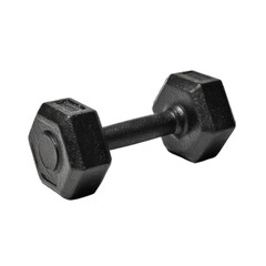 Black dumbbell with a hexagonal shape