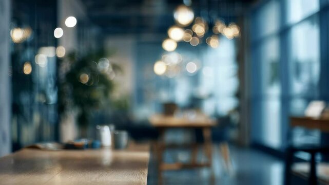 Dreamy interior space with a blurred focus emphasizing the natural flow of casual office wear. The artistic bokeh effect conveys a sense of tranquility and creativity perfect for showcasing