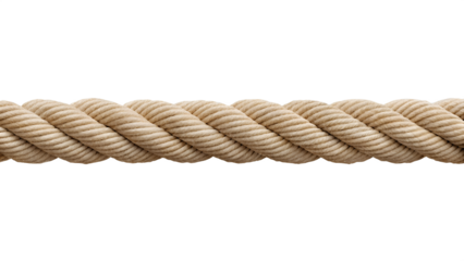 A thick, twisted rope isolated on a transparent background