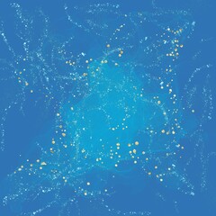 Blue Abstract Glitter Background with Gold Sparkles