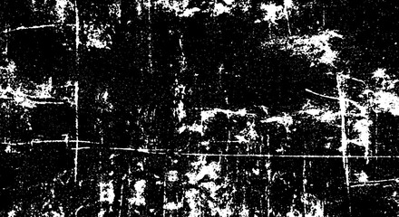 Distressed black and white texture with linear scratches and speckled pattern.