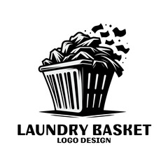 Laundry Basket Vector Logo Design 