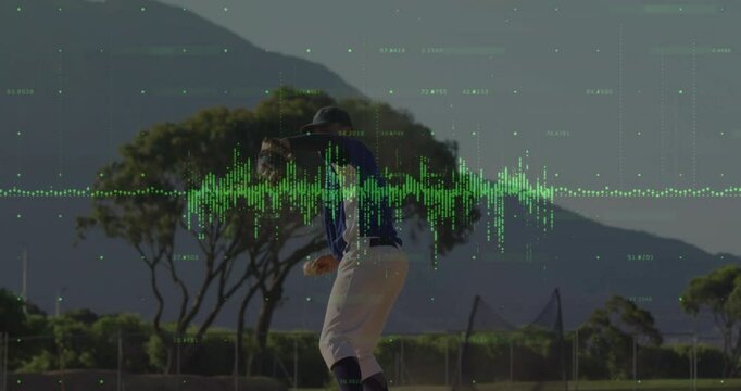 Male baseball player tracking pop fly, catching ball, pivoting to throw to first base