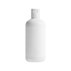 Isolated white plastic bottle for medicine or cosmetic liquid