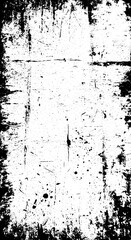 Distressed Black and White Texture with Splatters and Scratches Overlay.