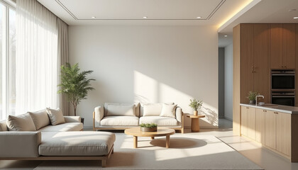 Modern Living Room Design, Cozy Furniture, Bright Natural Light, Interior Photography, Minimalist Aesthetics