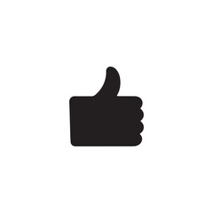 of a black thumbs up icon on a white background