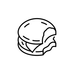 Fototapeta premium Bitten Burger icon. Simple Bitten Burger icon for social media, app and web design. Vector illustration