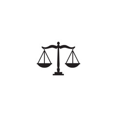 Black Scales Of Justice Icon On White Background For Law And Court