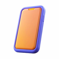 Tech smartphone icon in solid glyph style with vivid color tone on a clean white minimal and modern background