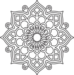 Intricate circular mandala coloring page