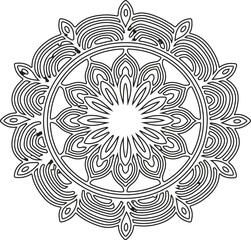 Fototapeta premium Intricate circular mandala coloring page
