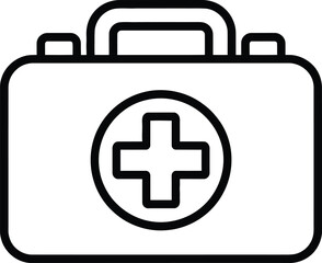 Fototapeta premium A clean, simple, and easily recognizable line art illustration of a first aid kit.