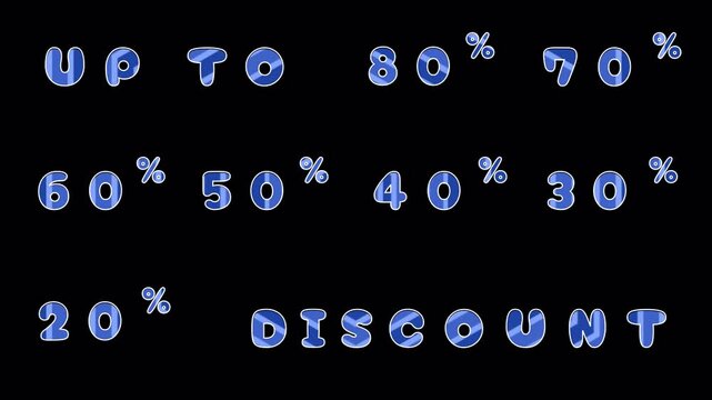 animated elements for sales ads.. Cartoon style blue text animation. Cropable and customizable