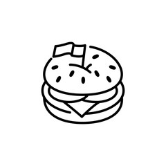 Flagged Burger icon. Simple Flagged Burger icon for social media, app and web design. Vector illustration