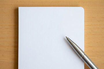 Blank Notepad and Pen on Desk for Writing Business Concepts and Ideas