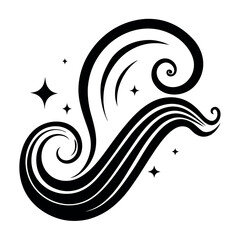 Minimalist Sound Wave – Thick Energetic Line Vector Illustration for Music Graphics, Audio Tech Branding, Podcast Icons, Sound Design Elements, and Media-Themed Content