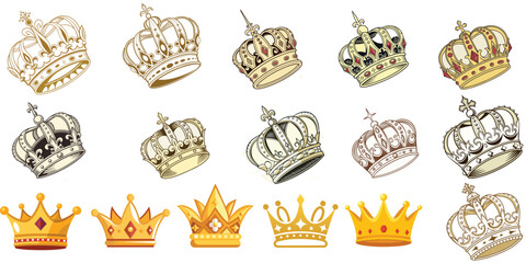 Golden crown classic decorative icon