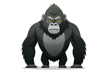 Obraz premium A striking cartoon illustration of a gorilla standing with an intense expression. This bold image captures strength, power, and determination, making it ideal for creative and educational projects.