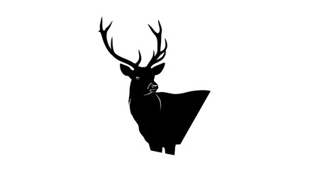 Graphic Black Silhouettes: Wild Deer & Forest Animals