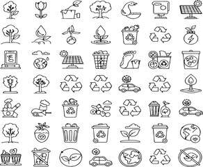 Essential Eco Icons: Symbols for Sustainability, Green Living & Earth Awareness