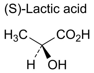 Chemical structure of (S)-Lactic acid, drug substance