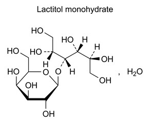 Chemical structure of lactitol monohydrate, drug substance