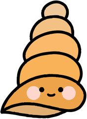 여름 바다생물 소라 고동 일러스트