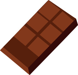 Milk Chocolate Bar with Six Segments – Flat Minimalist Illustration