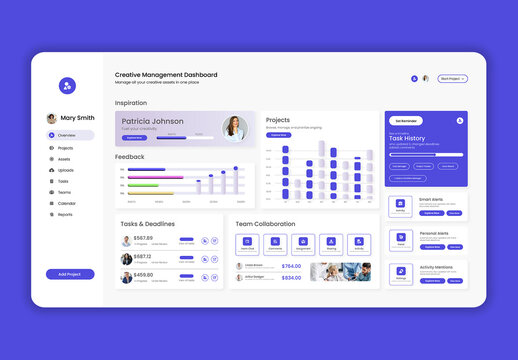 Creative Flow Management Dashboard UI Template for Tracking