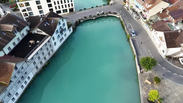 bridge over river in Interlaken, Switzerland