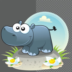 hippopotamus  vector design
