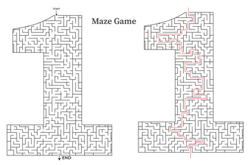 maze number challenges game one puzzle kids activities book interior design.