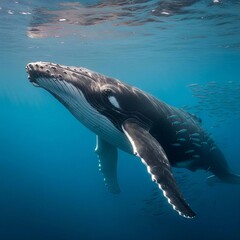 Naklejka premium whale in the sea