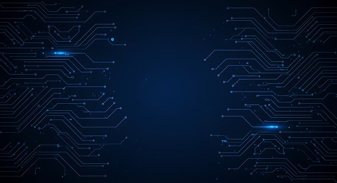 Circuit Board Abstract Blue Technology Network Background - Powered by Adobe