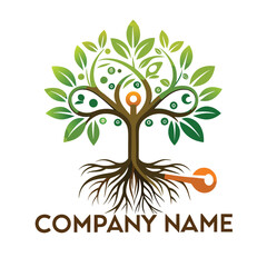 Obraz premium Tree logo vector icon on white background