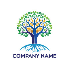 Tree logo vector icon on white background