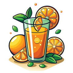 Orange Juice in Transparent Glass